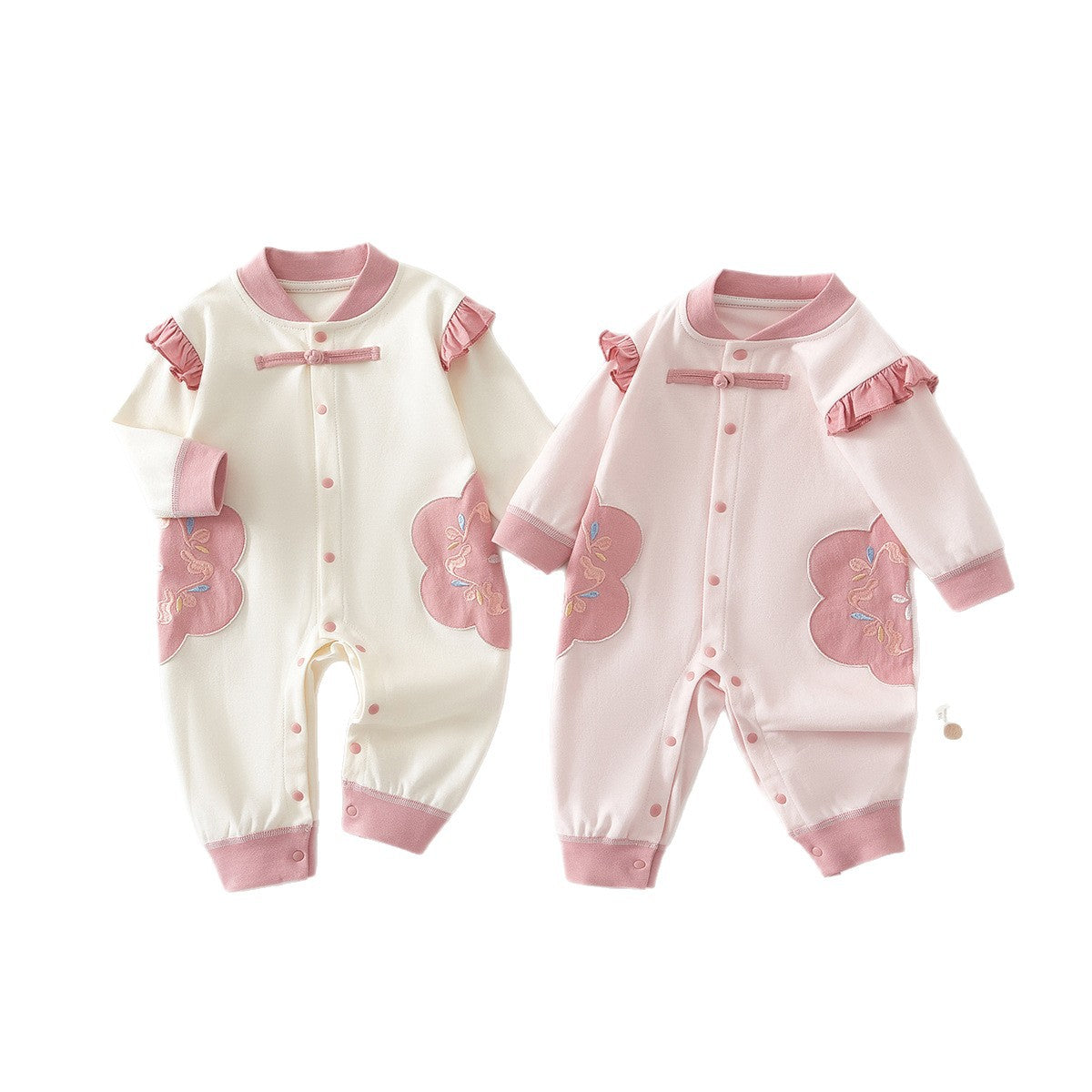 Baby Long Sleeve Romper | 100% Soft Cotton | Unisex Newborn Essential | Spring & Fall