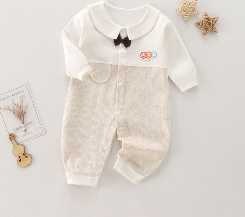 Long Sleeve Baby Romper | Korean Style Cotton Unisex | Newborn to 80cm Coverall