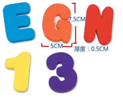 Baby Bath Toys | Alphabet & Number Foam Stickers 36pcs | Educational Bath Toy