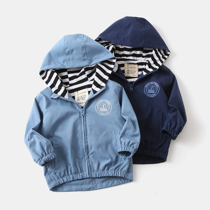 Kids Hooded Jacket | Korean Style Alphabet Print Polyester | Ages 3-8 | 90-130cm Unisex