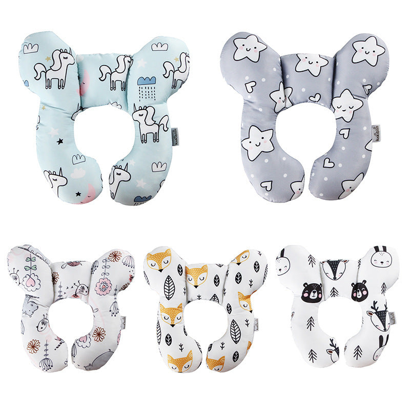 Baby Head Support Pillow U-Shaped Neck & Head Protection Cushion for Newborns Stroller Car Seat