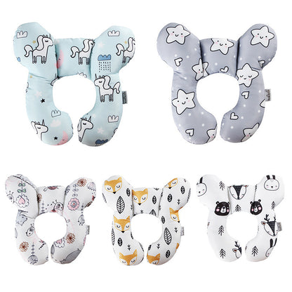 Baby Head Support Pillow U-Shaped Neck & Head Protection Cushion for Newborns Stroller Car Seat