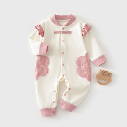 Baby Long Sleeve Romper | 100% Soft Cotton | Unisex Newborn Essential | Spring & Fall