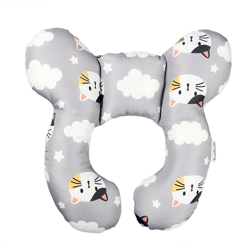 Baby Head Support Pillow U-Shaped Neck & Head Protection Cushion for Newborns Stroller Car Seat