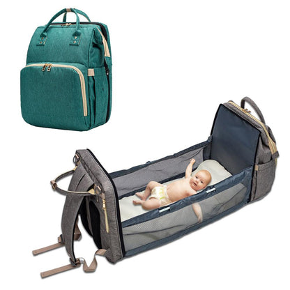 4-in-1 Convertible Diaper Backpack | Foldable Baby Bed | Waterproof & Lightweight | Perfect Baby Gift