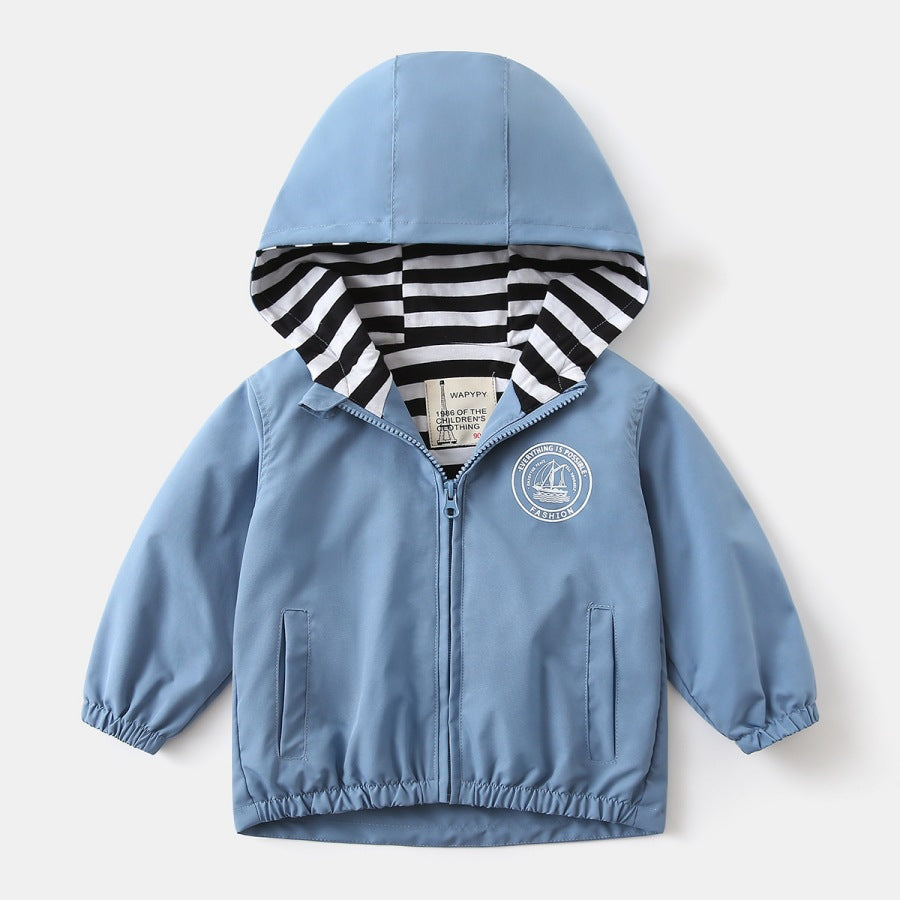 Kids Hooded Jacket | Korean Style Alphabet Print Polyester | Ages 3-8 | 90-130cm Unisex