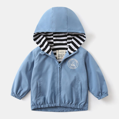 Kids Hooded Jacket | Korean Style Alphabet Print Polyester | Ages 3-8 | 90-130cm Unisex