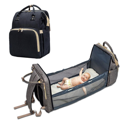 4-in-1 Convertible Diaper Backpack | Foldable Baby Bed | Waterproof & Lightweight | Perfect Baby Gift