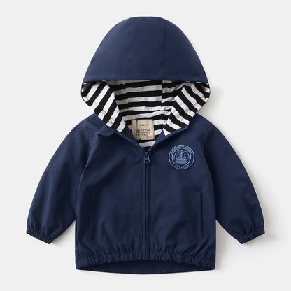 Kids Hooded Jacket | Korean Style Alphabet Print Polyester | Ages 3-8 | 90-130cm Unisex
