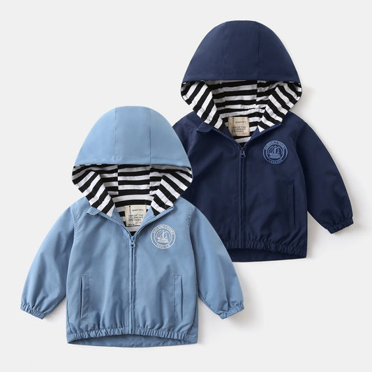 Kids Hooded Jacket | Korean Style Alphabet Print Polyester | Ages 3-8 | 90-130cm Unisex