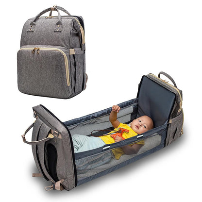 4-in-1 Convertible Diaper Backpack | Foldable Baby Bed | Waterproof & Lightweight | Perfect Baby Gift