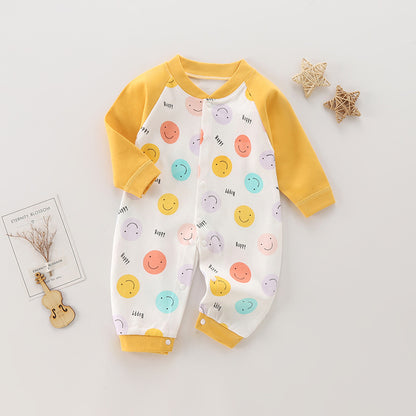 Long Sleeve Baby Romper | Korean Style Cotton Unisex | Newborn to 80cm Coverall