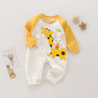 Long Sleeve Baby Romper | Korean Style Cotton Unisex | Newborn to 80cm Coverall