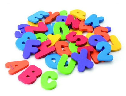 Baby Bath Toys | Alphabet & Number Foam Stickers 36pcs | Educational Bath Toy