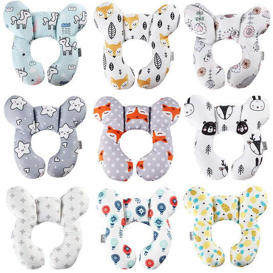 Baby Head Support Pillow U-Shaped Neck & Head Protection Cushion for Newborns Stroller Car Seat