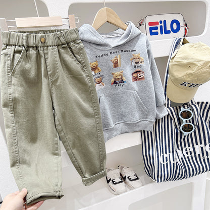Kids Cargo Pants Boys Casual Spring Long Pants 100-150cm