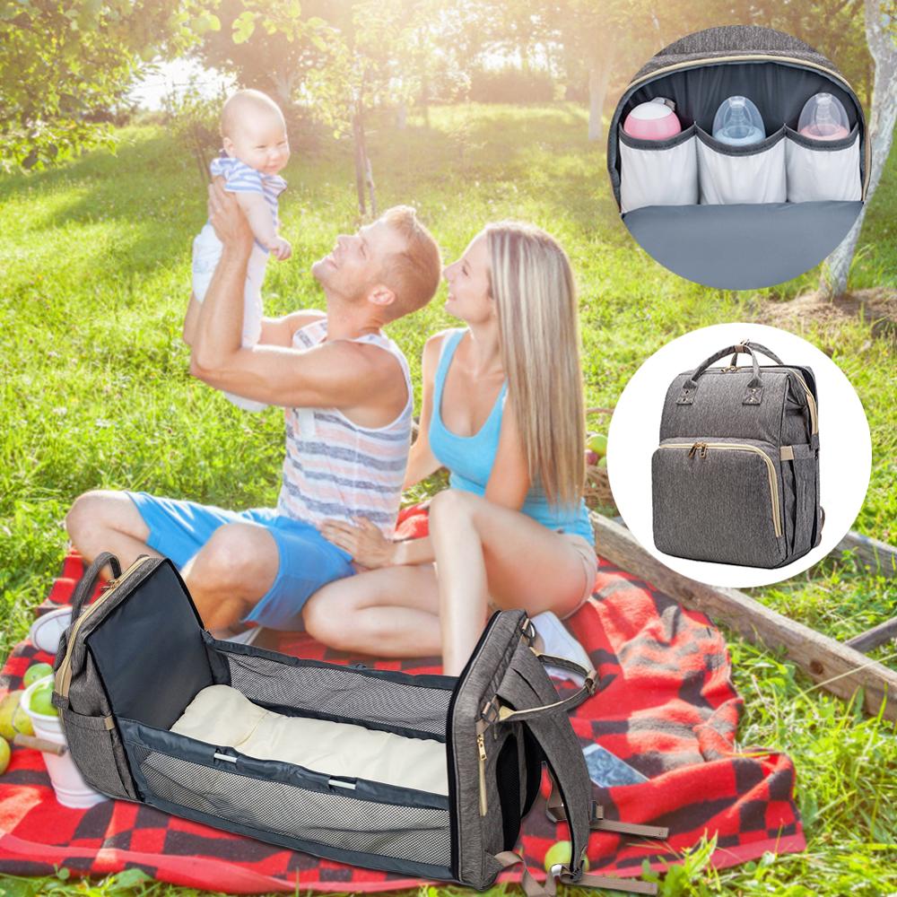 4-in-1 Convertible Diaper Backpack | Foldable Baby Bed | Waterproof & Lightweight | Perfect Baby Gift