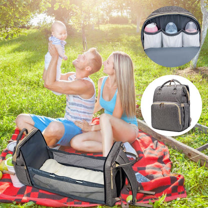 4-in-1 Convertible Diaper Backpack | Foldable Baby Bed | Waterproof & Lightweight | Perfect Baby Gift