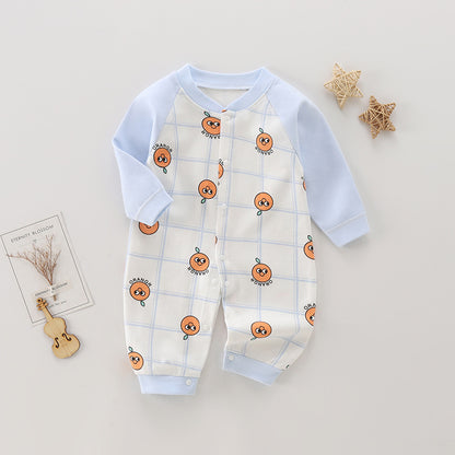Long Sleeve Baby Romper | Korean Style Cotton Unisex | Newborn to 80cm Coverall