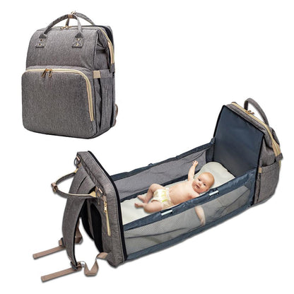4-in-1 Convertible Diaper Backpack | Foldable Baby Bed | Waterproof & Lightweight | Perfect Baby Gift